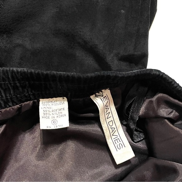 Evan Davies Woman Black Pig Suede Leather Pants Size 6 - Picture 9 of 15